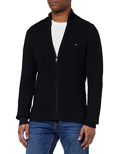 Tommy Hilfiger Herren Cardigan Cross Structure mit Reißverschluss, Schwarz...