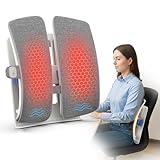 COMFIER Heated Lumbar Support Pillow with Vibration Massage, Back Support Cushion for Office Chair, Adjustable Height up to 18.1 in – Thoughtful Gifts for Mom Dad Women Men