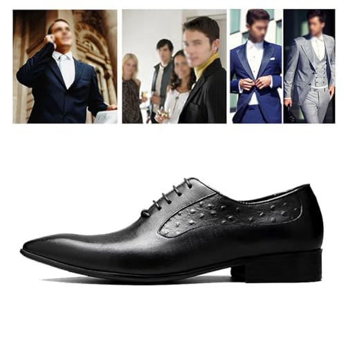 Sapatos Sociais Masculinos, Sapatos Formais De Couro De Negócios, Sapatos Oxford De Cano Baixo Com C