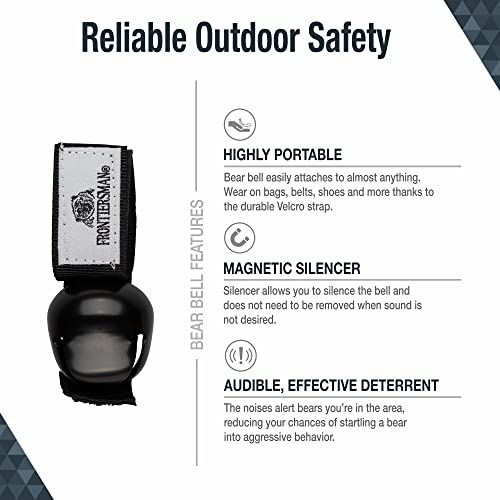 Sabre Frontiersman Bear Bell, Magnetic Silencer, Durable Hook And Loop Strap Attachment, Helps To Prevent Startling Bears While Hiking #TOP2