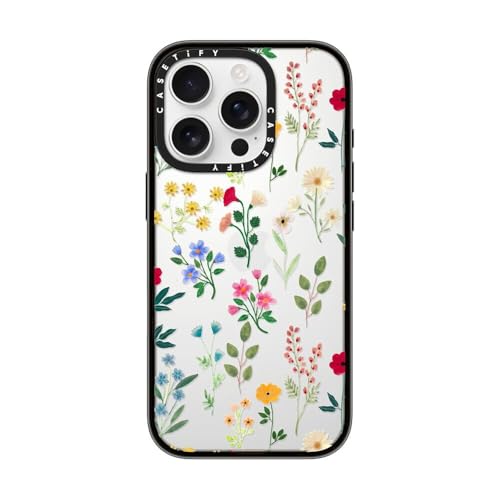 Coque iPhone 16 Pro noire transparente antichoc fine légère motif botanique