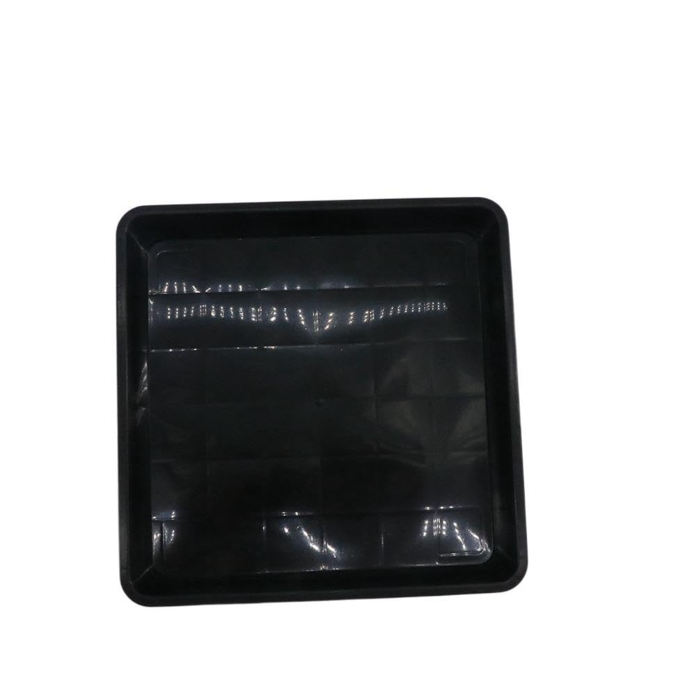 Plateaux en plastique pour pots de fleurs, bac d'égouttement pour jardin, intérieur et extérieur (18 x 18 cm, noir)