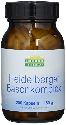 Preisvergleich Produktbild Heidelberger Chlorella Basenkomplex Kapseln, vegan, mit basischen Salzen, gute Bioverfügbarkeit, hergestellt in Deutschland, 180 g, 200 Kapseln