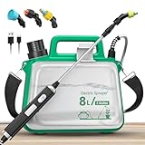 Battery Powered Sprayer 2.1 Gallon,2025 New Electric Garden Sprayer with USB Rechargeable Handle,3 Mist Nozzles, Retractable Wand, Adjustable Shoulder Strap,Weed Sprayers in Lawn & Garden