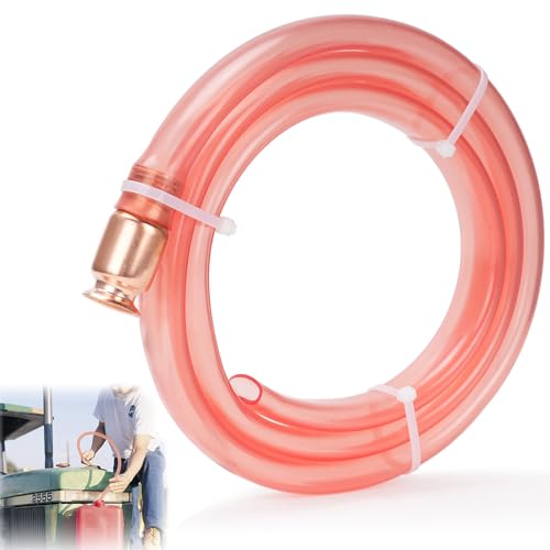 Nutmanel 1.8M Bomba de Sifón Manguera de Sifón de Combustible Hose Pump para Acuario, Transferencia de Agua, Mezclador Gas, Gasolina, Diésel,Naranja
