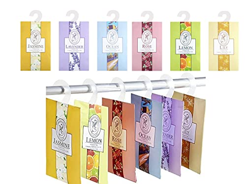 PENGQIMM 12 Pack Fragrance Sachet Bags Wardrobe Fresheners Sachets with Hanging Sachets for Drawers Closets, Rooms, Wardrobes, Bathrooms,Cars,Lasting Fragrance
