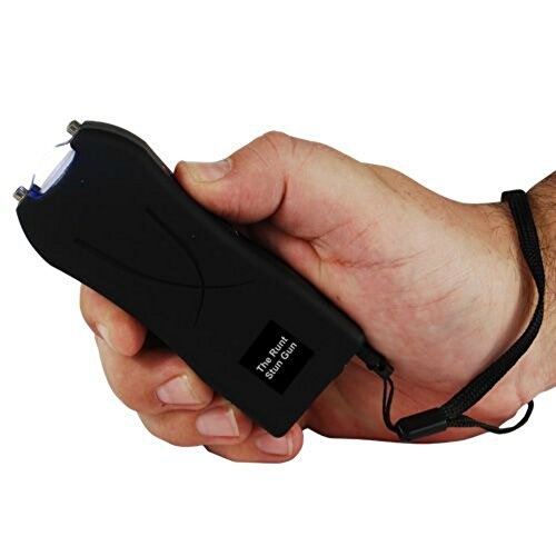 Ladies Self Defense Protection Bundle (1) 20 Million Runt Black Stun Gun And (1) Pepper Shot Pink Lipstick Pepper Spray #TOP6