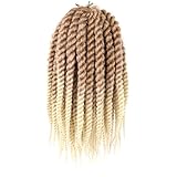 Havana Twist Crochet Hair 10 Inch 7 Packs Jumbo Senegalese Twist Crochet Hair Blonde Crochet Braids for Black Women Short Crochet Braiding Hair(10 Inch,T27/613-Honey Blonde to Blonde)