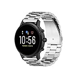 TenCloud Cinturino in metallo compatibile con Fossil Gen 5 Garrett/Julianna/Carlyle HR/Gen 4 Explorist/Sport 43 mm, cinturino di ricambio in acciaio inossidabile da 22 mm (nero), Acciaio inossidabile