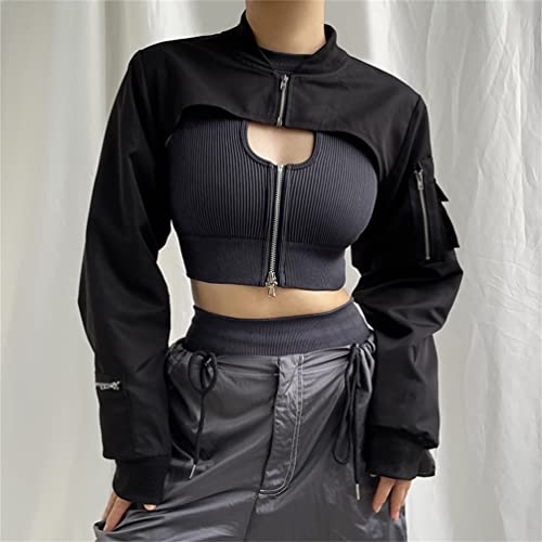 Sup-Coente Goth Fashion Crop Top Jacket for Women Teen Girls Juniors or Teenagers2