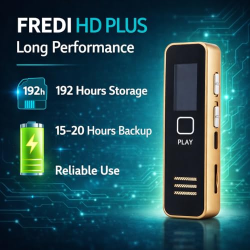 Image of FREDI HD PLUS Voice Recorder Device Digital Voice Recorder 32GB Support Portable Audio Recorder USB with Speaker One Button Recording for Meetings Lectures Interviews
