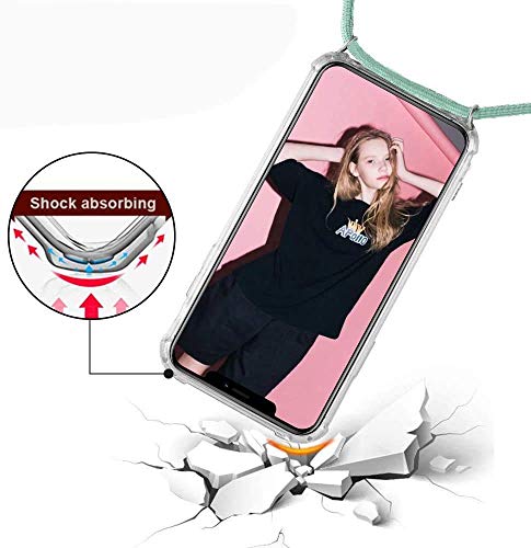PekaTech Telefoonketting compatibel met Xiaomi Redmi Note 10 / Note 10S - smartphone halsketting hoes met band - koord met cover case om om te hangen, Groen - Image 7