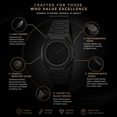 Image of Matrix Arabian | Aura Dial & Polycarbonate Strap Analog Watch for Men & Boys (Black)