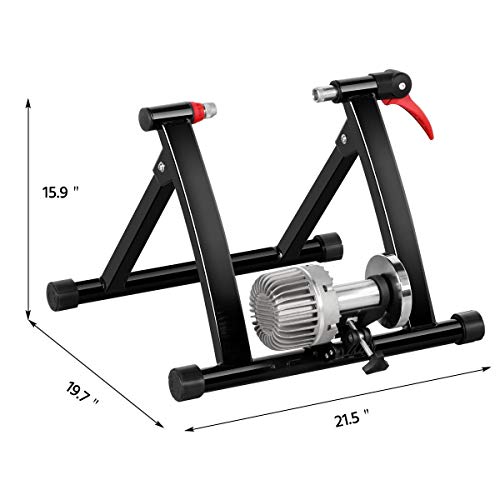Yaheetech Fluid Bike Trainer Stand-Indoor Bicycle Training Stand For Mountain & Road Bike-Portable Foldable Cycling Training Stand W/Fluid Flywheel,Quick-Release,Riser Block & Noise Reduction #TOP3