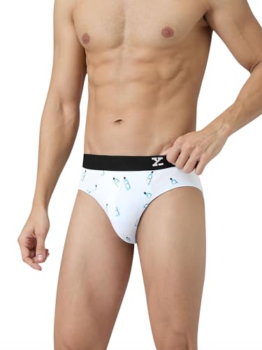 Image of XYXX Men's Surf Super Combed Cotton Regular Fit Printed Antibacterial Briefs with No Marks Waistband