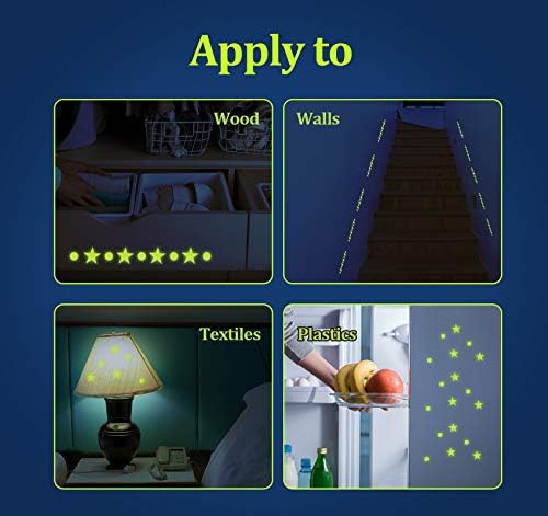 Glow in The Dark Stickers 581Pcs Star and Moon Decals Wall Sticker for Bedroom Ceiling 3D Luminous Adhesives Glowing Stars Stickers Bright Decoration