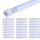 8FT LED Shop Light Fixture, 72W 6000K Cool White, T8 Integrated Strip Factory Lights, Frosted Cover,