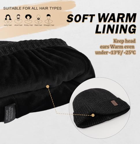 Image of Wmcaps Warm Beanie for Men Women, Fleece Lined Beanie Warm Winter Caps Unisex Fashion Knit Cuffed Cap