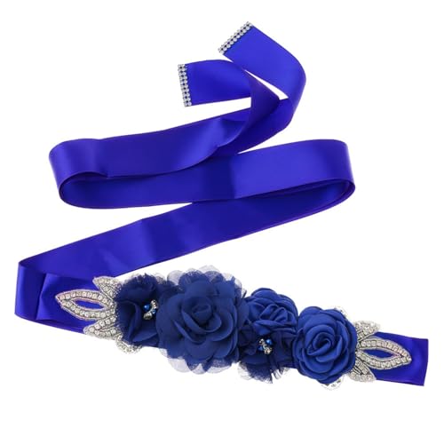 AISWI Maternity Flower Sash Belt with Rhinestone Pearls for Baby
