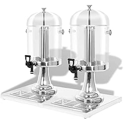 Zumos Licuadora Para Desayunar vidaXL 2X Dispensador Zumo Acero Inoxidable 8 L Desayuno Jugo Frutas Licuadora