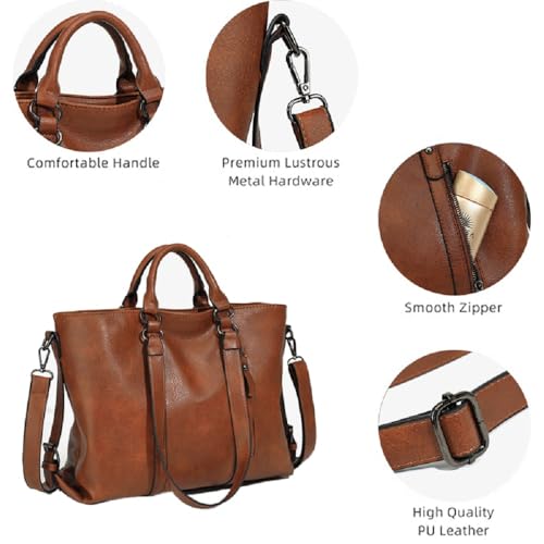 Pahajim Handbags for Women Large Designer Ladies Hobo bag Bucket Purse Faux Leather3