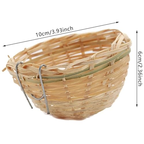 Image of 2pcs Bamboo Bird Nest Cage Handmade Bamboo Bird House Bird Rest Cave Cage for Small Parrot Budgie Parakeet Cockatiel Conure Lovebird Finch Canary