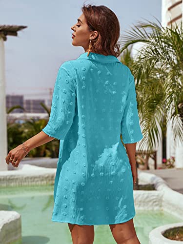 Image of Blooming Jelly Womens Swimsuit Coverups White Chiffon Bathing Suit Cover Up Bikini Swimwear Beach Dress Outfits