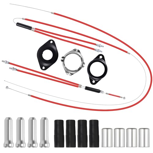 Premium BMX Bike Gyro Brake Cables Front + Rear (Upper + Lower)with Spinner Rotor Full Kit,BMX...