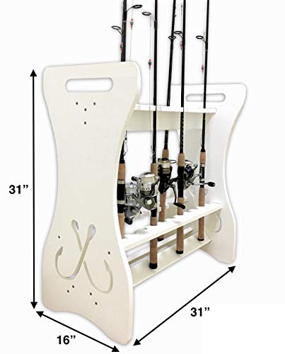 Storeyourboard Fishing Rod Storage Rack, Holds 24 Fishing Rods And Reels, Weatherproof, Indoor And Outdoor Storage Stand #TOP3