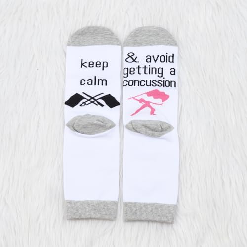 MBMSO 2 Pairs Color Guard Socks - Gifts for Coach Team - Keep Calm and Avoid Getting a Concussion - Winter Guard Gift3