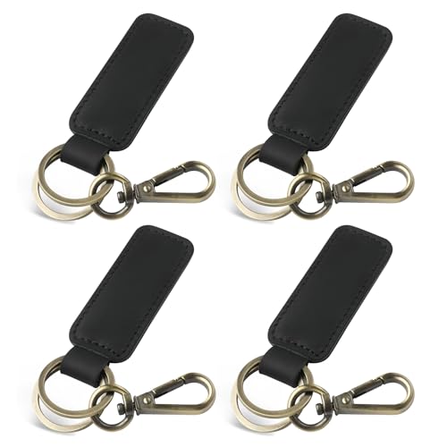 Image of Jack&Chris Genuine Leather Car Keychain, Universal Key Fob Keychain, Leather Key Chain Holder for Men and Women, JC306