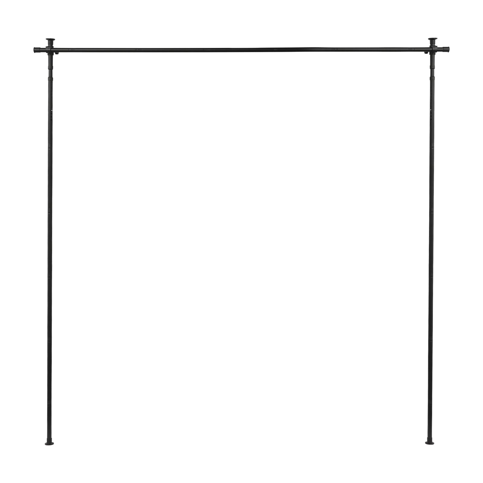Tringle à rideaux extensible - Séparateur de pièce - Pour salon, balcon - Réglable de 1,22 à 1,83 x 1,52 à 3,81 m (L x H) - Noir