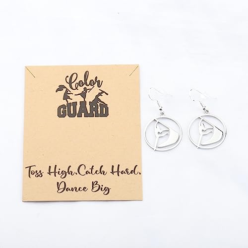 MYOSPARK Color Guard Necklace, Women's Silver Stainless Steel Flag Pendant for Color Guard Fans & Enthusiasts2