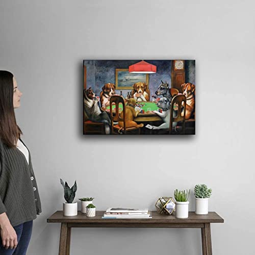 Czouu Animal Dogs Playing Poker Canvas Art Poster And Wall Art Picture Print Modern Family Bedroom Decor Posters 16X24Inch(40X60Cm) #TOP3