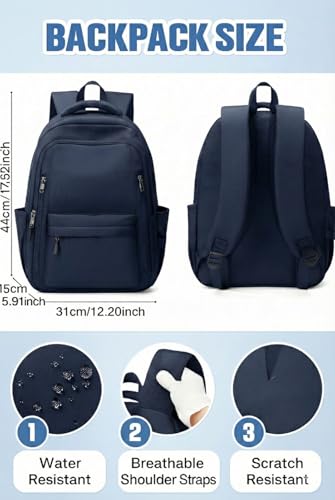 Image of Flamebird Professional Black Laptop Backpack for Men & Women - Water Resistant Business Travel Bag with Multi-Pocket Organizer - Casual Daypack for Office, College & Commute-30L