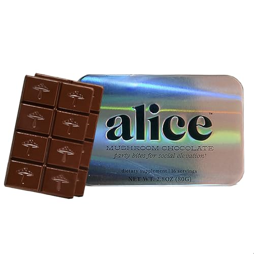 Alice Mushrooms Party Trick | Functional Mushroom Chocolate for Social Enjoyment | Cordyceps Kanna & Nootropics for Shared Experiences - 1 Pack