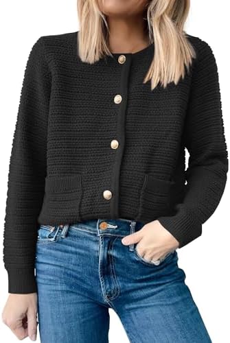 ANRABESS Womens Cardigan Sweater Long Sleeve Button Down Lady Twe...
