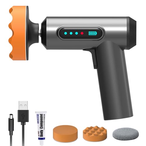 Cordless Car Polisher, Car Polishers and Buffers with 3 Polishing Pads 2000mAh Car Wireless Polishing Machine, 20000 RPM Speed, Rechargeable Car Buffer Polisher Machine for Car Detailing Polishing