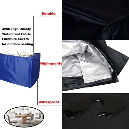 Funda para mesa y silla de patio impermeable rectangular 46x46x30 contra el polvo exterior 4