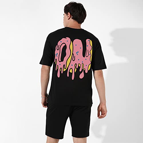 Image of Campus Sutra Men's Oversized Pajama Set For Casual Wear | Cotton Poly Lycra Fabric | Clothing Set Crafted With Comfort Fit & High Performance For Everyday Wear