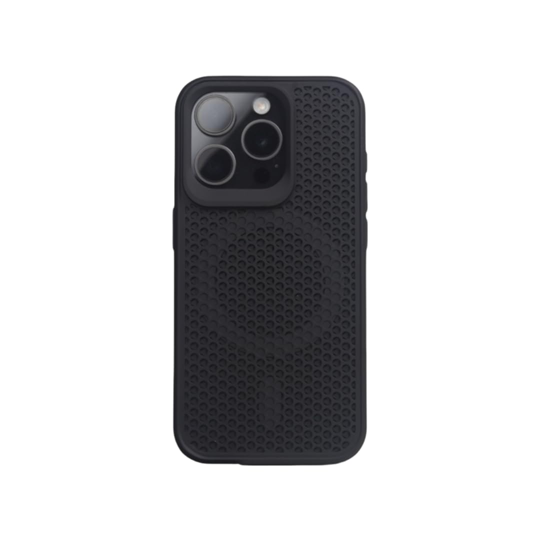 Coque iPhone 14 Pro Max maille respirante rigide noire et charge sans fil - 8