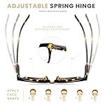 XVXV Reading Glasses for Women Men - Blue Light Blocking Readers Oversize Oprah Square Anti Glare/Eyestrain Spring Hinge - Image 4