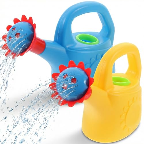 NUOBESTY 2 Pack Kids Watering Can Bath Toys Plastic Chicken Water Pail for Toddler Gardening Beach Sand Play & Bathtub Fun Cute Animal Watering Pot for Outdoor Indoor (Random Color)