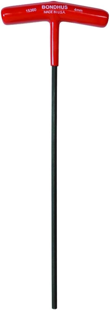 Bondhus 4.0mm Hex T-Handle Wrench, 9-Inch Length, Multi-Color