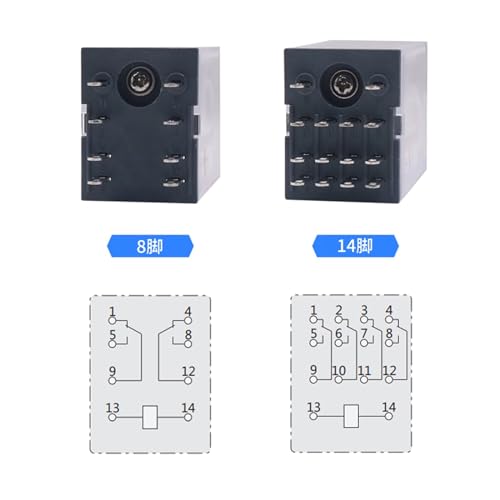 Interruptor de relé electromagnético pequeño 24V DC 8 pines NXJ 2Z para voltaje 220V AC 4
