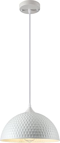 Miniatura 14 de Paquete de 2 lámparas colgantes blancas, lámpara colgante industrial grande de 16 pulgadas, iluminación colgante de cocina de granja, luces