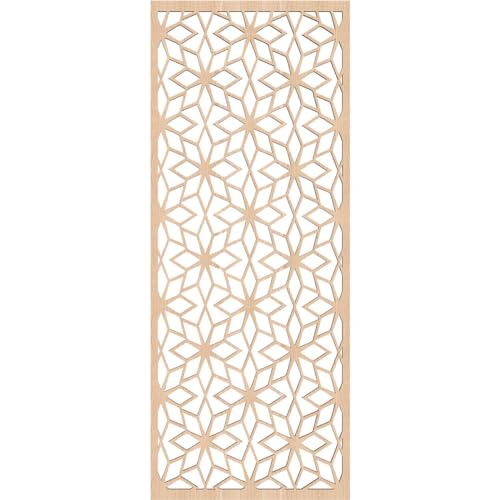 Image of Lake Decorative Pierced Fretwork Wood Wall Panels, 15 3 /8 inchW x 39 3 /8 inchH x 3 /8 inchT, Red Oak