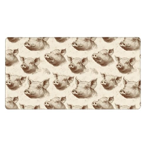 Grand tapis de souris de jeu cochon réaliste et sous-main de bureau pour ordinateur