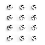 Janvelle Silver Fridge Magnets 12PCS Small Round Magnet for Refrigerator Decor 0.71inch Cute Photo Decorative Magnet Set Mini Magnets for Office Whiteboard