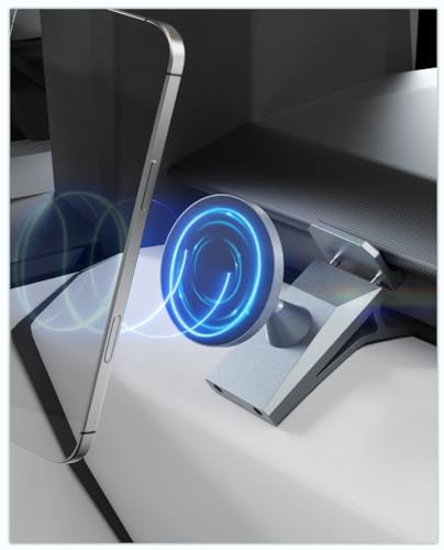 Phone Mount for Tesla Cybertruck The Ultimate Magnetic Phone Holder for Tesla Cybertruck Accessories | 360 Adjustable All-Metal Dash Mount with Strong Magnets Secure Clip-On Design Leaves No Residue